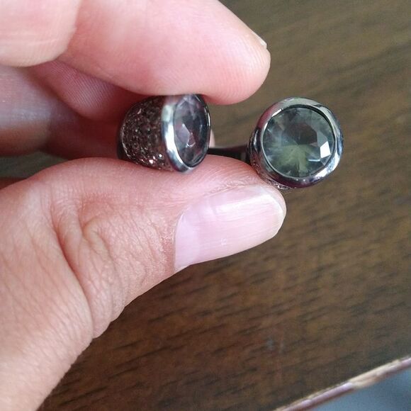 Black CZ Wrap Ring size 8 - Picture 5 of 6